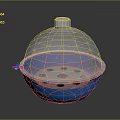 Round Blue Container With Clear Dome Lid And White Knob Featuring Holes Inside