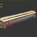 Red Gray Functional Vehicle With White Snow Like Roof Long Carriage Windows And Black Wheels