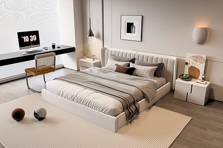 Double bed 3d model