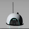 White Hemispherical Electronic Device With Top Antenna 62dB Display And Blue Illuminated Edge