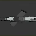 Futuristic Sci-Fi Pistol With Metallic Body Detailed Grip And Tactical Design