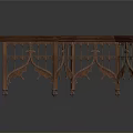 Vintage Wooden Console Table With Ornate Carved Legs And Curved Top