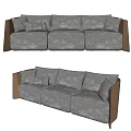 modern three-seat sofa double sofa 3d model