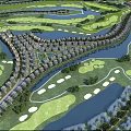 Single Family House Community Arranged Along River With Golf Course And Green Spaces