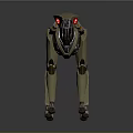 Futuristic Robot Dog With Mechanical Legs Red Glowing Eyes And Orange Accents