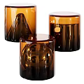 Stylish Modern Coffee Table Featuring Transparent Glass Top And Brown Wooden Frame