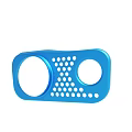 Blue Bracket With Two Circular Holes And Multiple Small Holes Design 3d model