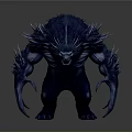 Ferocious Blue Spiked Fantasy Beast With Sharp Talons And Menacing Appearance