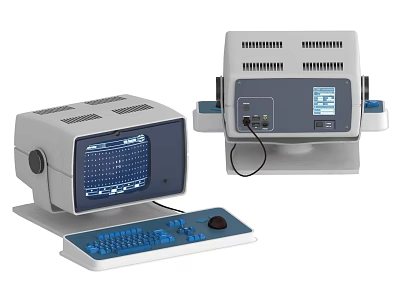 Professional Desktop Computer System With Digital Display Keyboard And Mouse Interface 3d model