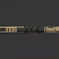 3D Rendered Gun with Golden Body Blue Accents Tactical Scope and Modern Futuristic Design
