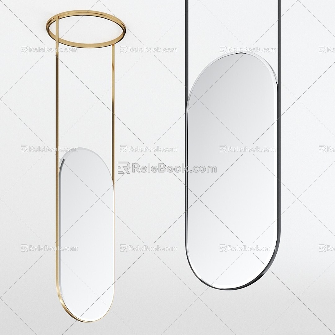 mirror beauty ideagant suit oval metal 3d model