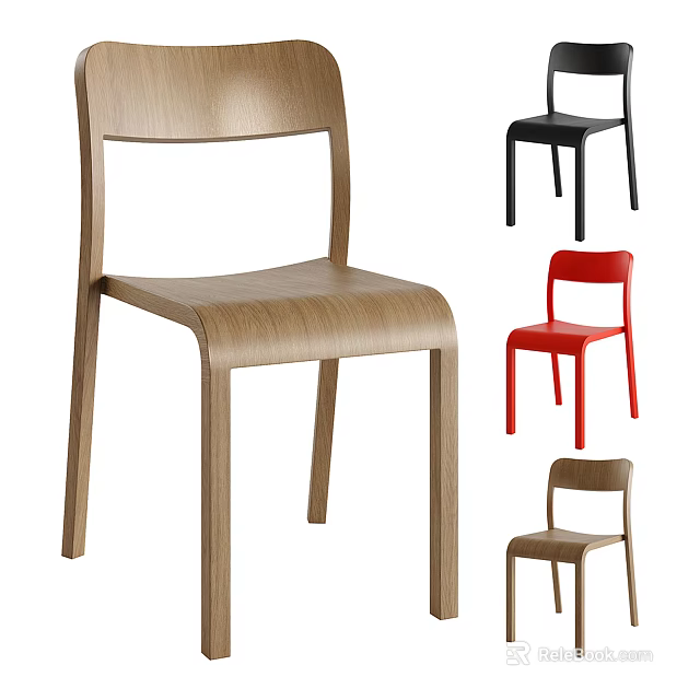 Modern Stylish Dining Chairs With Wooden Frames And Multiple Color Options Design 3d model