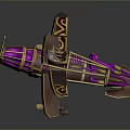 Cosmic Aerospace Inspired Decorative Aircraft Model With Purple And Gold Accents