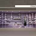 ZARA Modern Window Display With Spiral Shelves Shoes And Mannequin In Dress