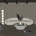 Quiet sofa combination 3d model