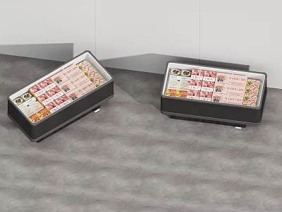 Two Modern Fridge Freezers With Digital Display And Sleek Exterior Design 3d model