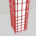 Red Metal Scaffolding Frame Supporting Vertical Building Construction Structure 3d model