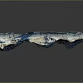 Detailed 3D Mountainous Terrain Model With Snowy Peaks Glaciers and Blue Lakes