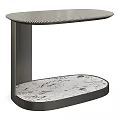 Modern Coffee Table With Textured Top And Marble Lower Shelf Black Frame