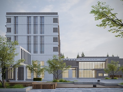 modern office building office building 3d model