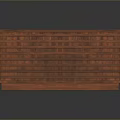 Modern Wooden Storage Cabinet With Layered Slats And Smooth Top Surface