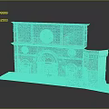 Architectural Model Display Featuring Wood And Stone Elements With Decorative Arches And Design Details