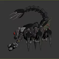 Mechanical Scorpion With Metal Body Red Eye And Sharp Legs Design