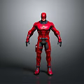 Red Superhero Costume Design With White Chest Logo Black Gloves And Boots