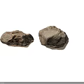 Natural Stones With Various Shapes And Textures On White Background