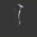 Serrated Metallic Blade With Sharp Edge Intricate Fantasy Design And Textured Handle