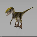 Realistic Yellow Spotted Dinosaur Character Standing With Open Mouth On Dark Background