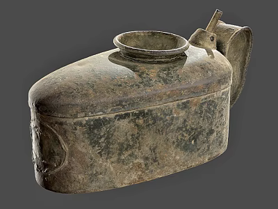 Vintage Antique Bronze Decorative Ornaments Set With Lid And Handle For Rustic Home Decor 3d model