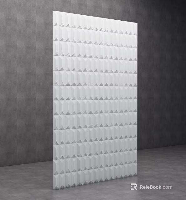 White Background Wall Featuring Modern Geometric Triangle Diamond Patterns Neatly Arranged 3d model