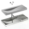 Modern Washbasin Design With Sleek Countertop And Marble Finish Minimalist Faucet