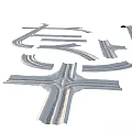 Road Ground Design With Traffic Intersections Curved Lanes And Urban Layout Structure 3d model