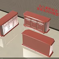Office Desk Combination Furniture Series 3D Models Set in Modern Design