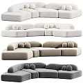 Modern Multiplayer Curved Sofa Collection 3d model