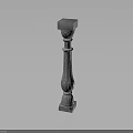Classic Stone Decorative Column With Intricate Carved Details And Base