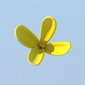 Yellow Flower With Four Petals On Light Blue Background Showing Natural Charm