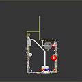 Industrial Equipment System Detailed 3D Model With Pipes Valves Red Containers White Cabinets Yellow Components