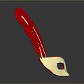 White Costume Mask With Red Feather Decoration For Festive Occasions