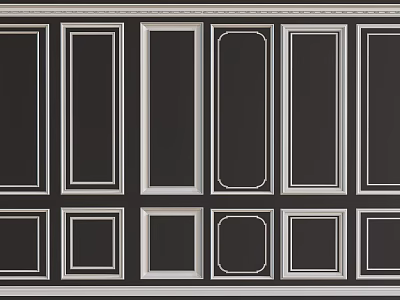 Elegant Gypsum Molding Wall Decorations With Modern Frame Design For Interior 3d model