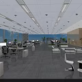 Modern Spacious Public Office Space With Workstations Desks Green Plants And Bright Windows