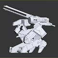Silver Mechanical Game Movie Character With Multi Legged Structure And Armed Cannon 3d model