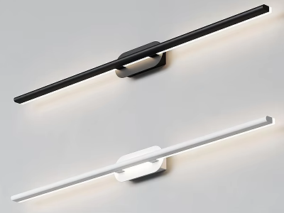 Modern Slim Linear Black And White Wall Mounted Illuminated Lamps 3d model