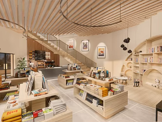 Modern book bar overall 3d model