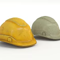 Yellow And Green Safety Helmets For Workplace Construction Safety Equipment