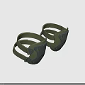 Protective Knee Pads With Metallic Shell Leather Straps And Secure Fit Design 3d model