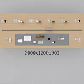 Modern Display Shelf With 3000x1200x500 Dimensions Displaying Phones Tablets Laptops And Accessories