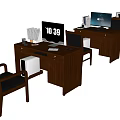 Modern Party and Government Organs and Units Office Tables and Chairs Writing Tables and Chairs Computer Tables and Chairs Staff Tables and Chairs Solid Wood Tables and Chairs Combination 3d model